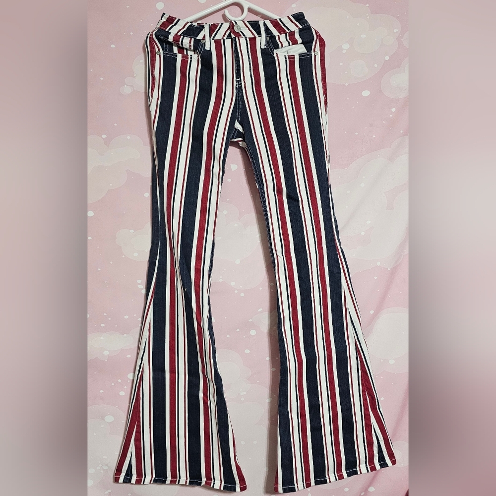 Shyanne Red and Blue Striped‎ Pants